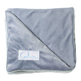 Luxe Faux Fur Throw Blanket Blankets Gemline Gray Emroidery