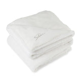 Luxe Faux Fur Throw Blanket Blankets Gemline White Emroidery