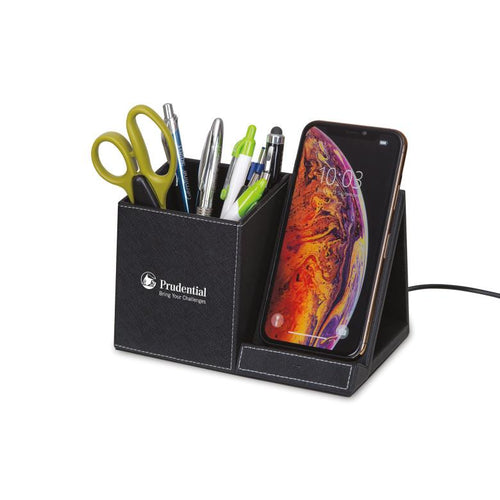 Truman Wireless Charging Pencil Cup Black Heat Transfer