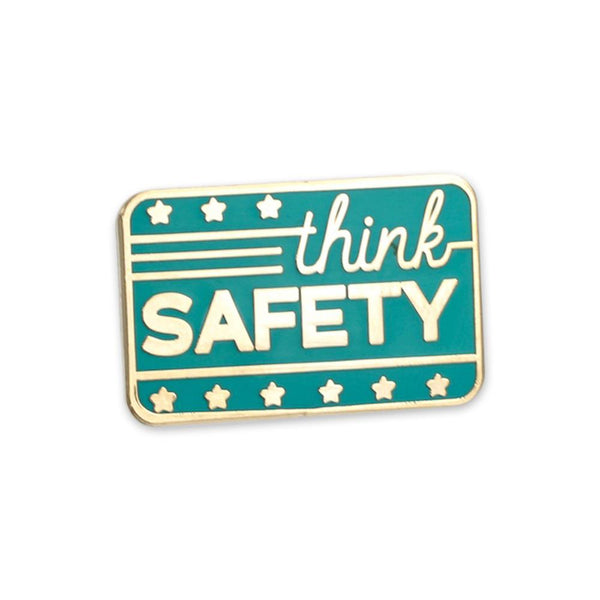 Think Safety custom pin with gold plating