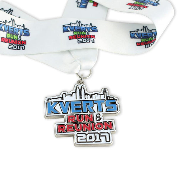 Custom diestruck finisher medal with enamel colorifll