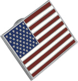 Rectangle Silver American Flag Enamel Lapel Pin Made In USA Pin WizardPins 