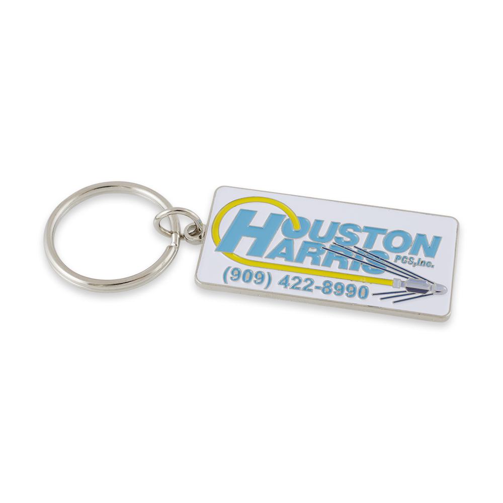 Custom diestruck keychain business card information style
