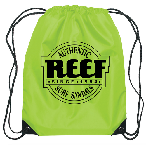 Reef Drawstring Bag WP Custom Brand Store Hit Promo Lime Green Single Color