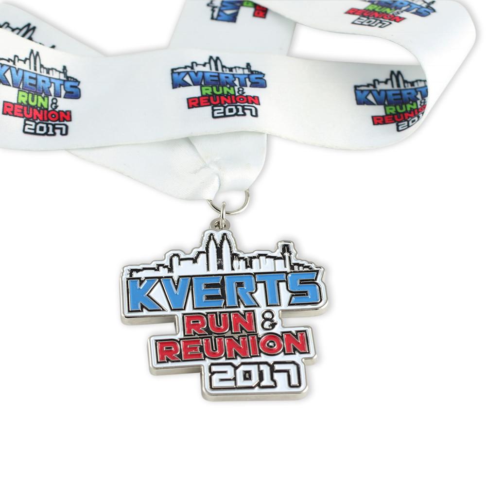 Custom diestruck finisher medal with enamel colorifll