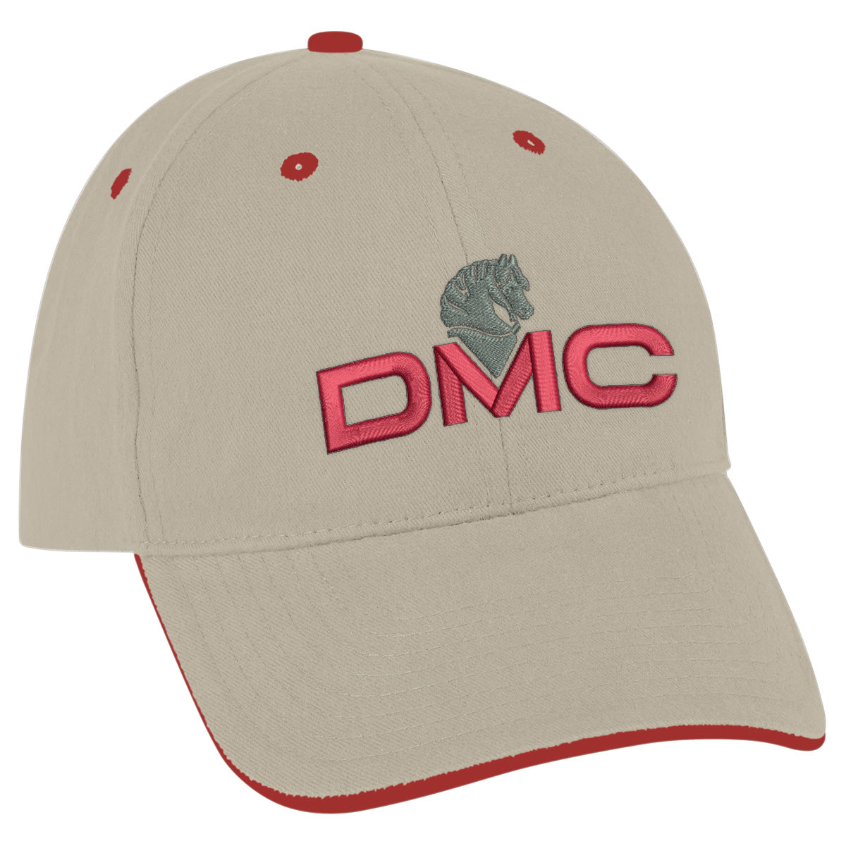 Elite Cap Hats Hit Promo Khaki with Red Trim Embroidered 