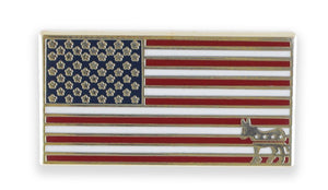 American Flag Democrat Donkey Lapel Pin Pin WizardPins 1 Pin 