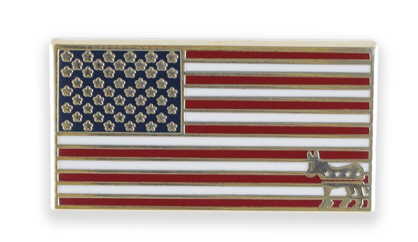 American Flag Democrat Donkey Lapel Pin Pin WizardPins 100 Pins 