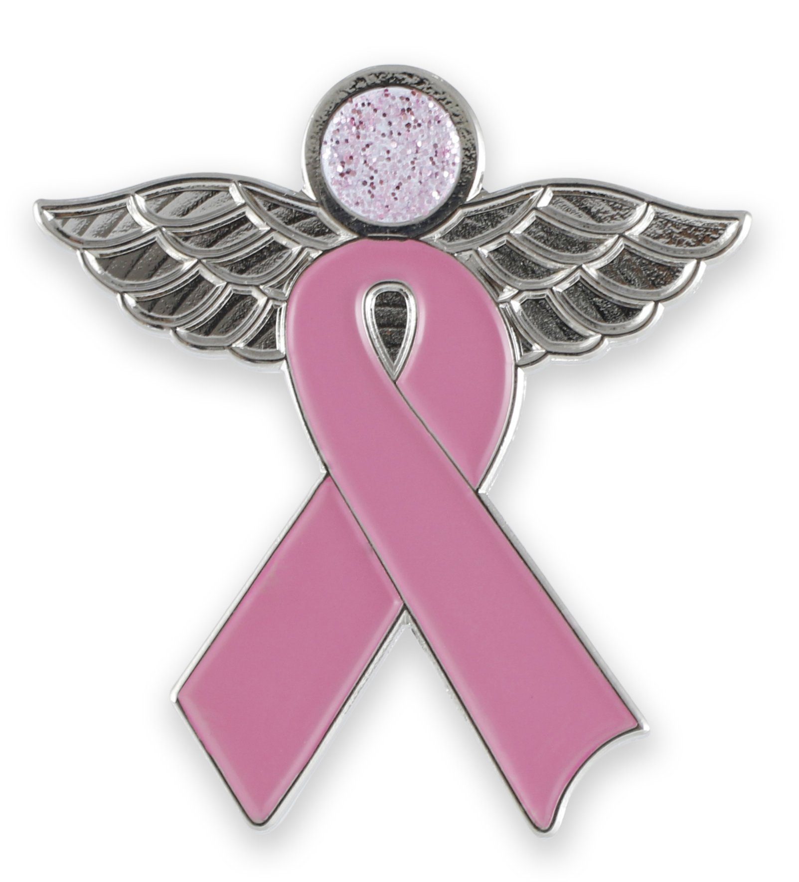 Pink Ribbon Angel Glitter Enamel Pin Brooch Breast Cancer Awareness Pin WizardPins 50 Pins 