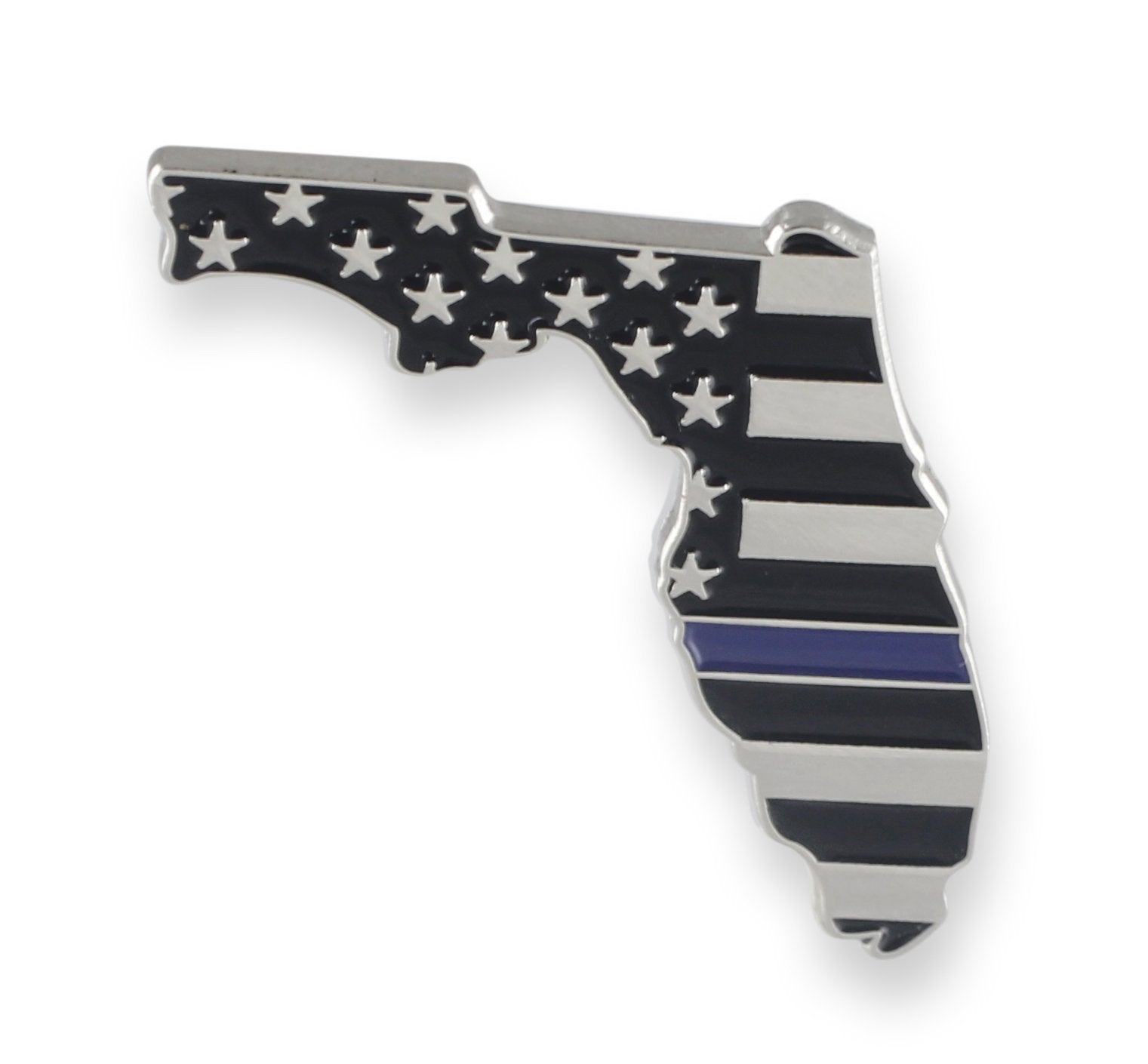 Florida State Shape Blue Line Lapel Pin Pin WizardPins 1 Pin 