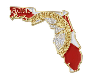 State Shape of Florida with Florida Flag Lapel Pin Pin WizardPins 1 Pin 