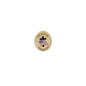 One Nation Under God American Flag Lapel Pin Shiny Gold Tone Metal Enamel Pin WizardPins 1 Pin 