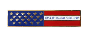 Never Forget September 11th American Flag Citation Bar Pin WizardPins 1 Pin 