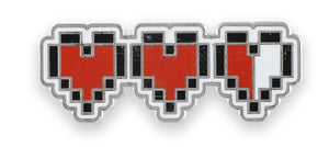 Pixel Heart Retro Video Game 8 Bit Life Meter Pin WizardPins 3 Pins 