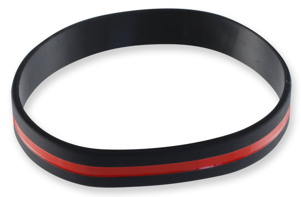 Firefighter Awareness Thin Red Line Silicone Wristband Bracelets