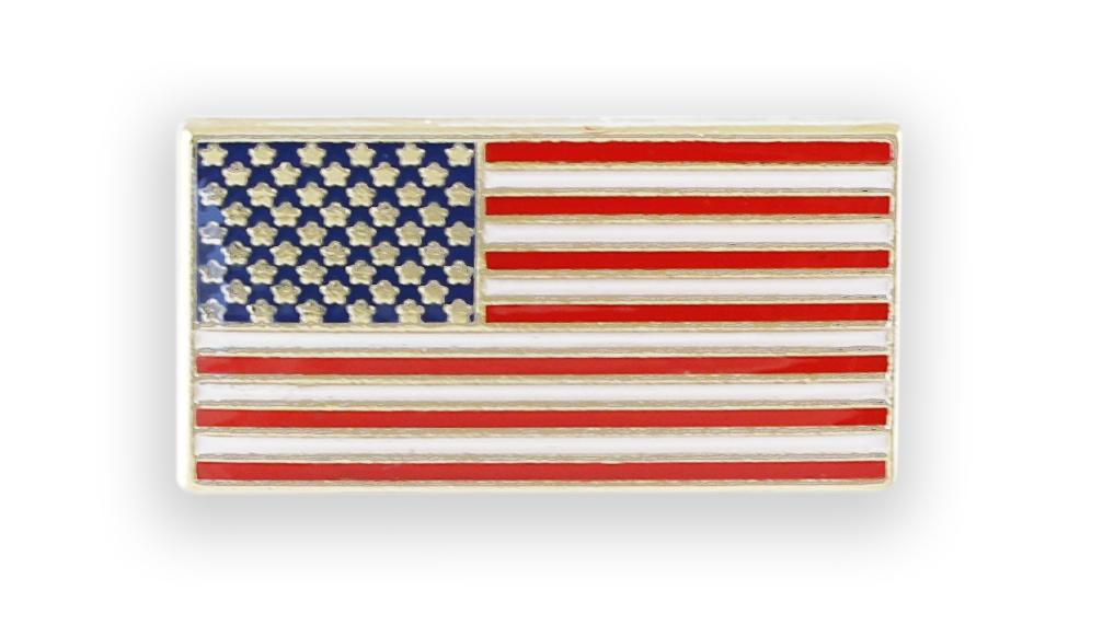 American Flag USA Enamel Diestruck Lapel Pin Gold Tone 13 Stripes 50 Stars Pin WizardPins 1 Pin 