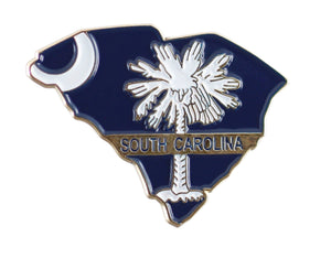 State Shape of South Carolina and SC Flag Lapel Pin Pin WizardPins 10 Pins 