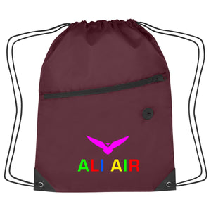 Hit Sports Pack with Front Zipper Drawstring Bags Hit Promo Maroon Multi Color 