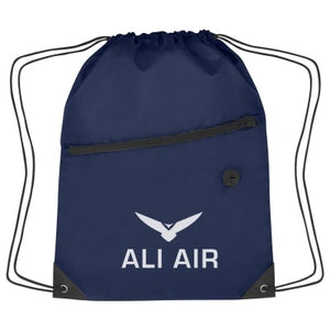 Hit Sports Pack with Front Zipper Drawstring Bags Hit Promo Navy Single Color 