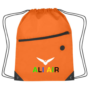 Hit Sports Pack with Front Zipper Drawstring Bags Hit Promo Orange Multi Color 