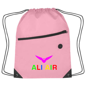 Hit Sports Pack with Front Zipper Drawstring Bags Hit Promo Pink Multi Color 
