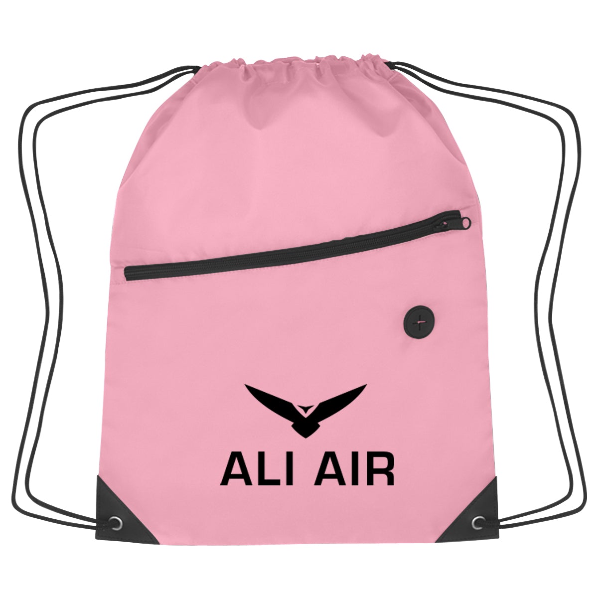 Hit Sports Pack with Front Zipper Drawstring Bags Hit Promo Pink Single Color 