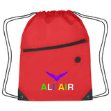 Hit Sports Pack with Front Zipper Drawstring Bags Hit Promo Red Multi Color 
