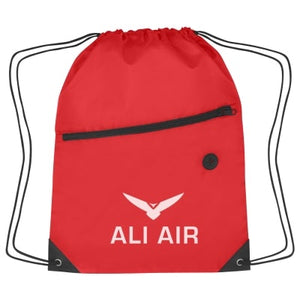 Hit Sports Pack with Front Zipper Drawstring Bags Hit Promo Red Single Color 