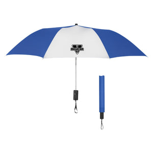 44" Arc Automatic Open Telescopic Folding Umbrella Royal Blue/White Multi Color 