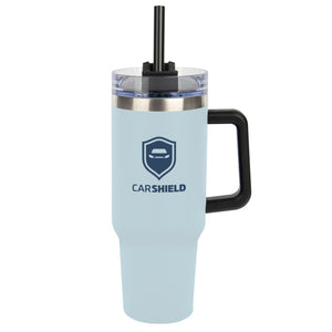 40 oz. Intrepid Stainless Steel Tumbler Coffee Mugs Hit Promo Light Blue Single Color 