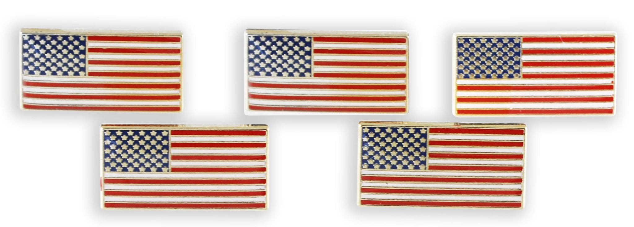 American Flag USA Enamel Diestruck Lapel Pin Gold Tone 13 Stripes 50 Stars Pin WizardPins 5 Pins 