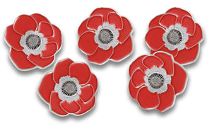 Poppy Remembrance Flower Lapel Pin Pin WizardPins 25 Pins 