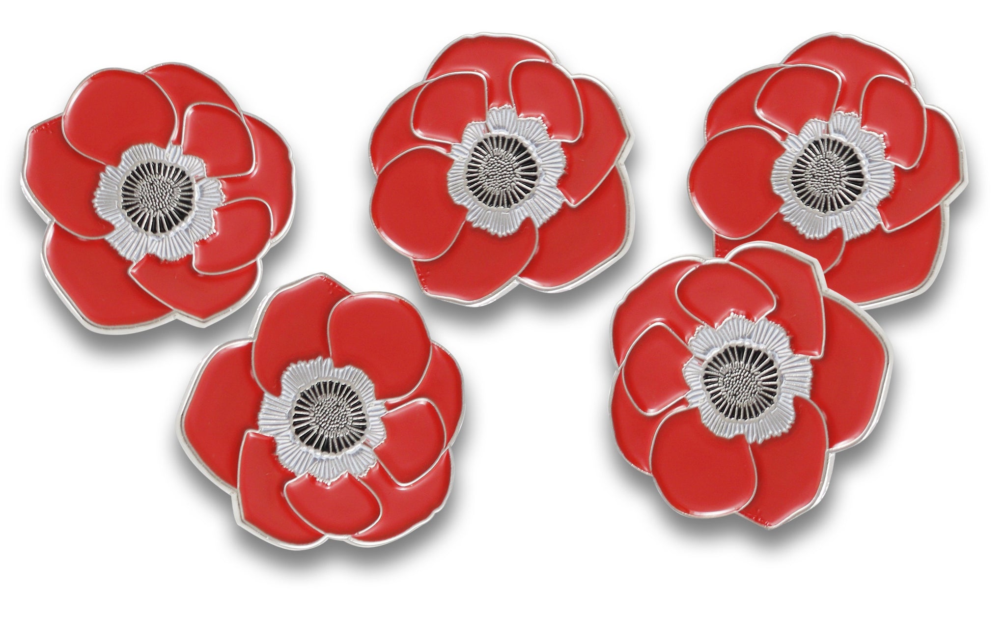 Poppy Remembrance Flower Lapel Pin Pin WizardPins 5 Pins 
