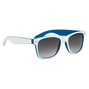 Two-Tone Malibu Sunglasses Sunglasses Hit Promo Blue & White Single Color 