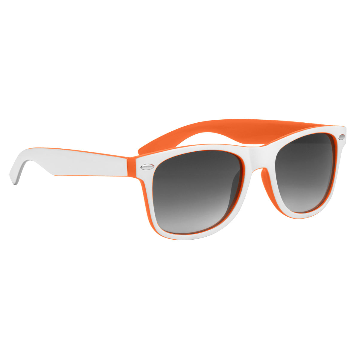 Two-Tone Malibu Sunglasses Sunglasses Hit Promo Orange & White Single Color 