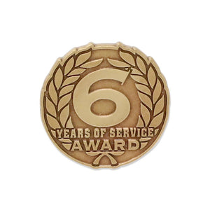 Year of Service Award Diestruck Lapel Pin Pin WizardPins 6 Year Pin 