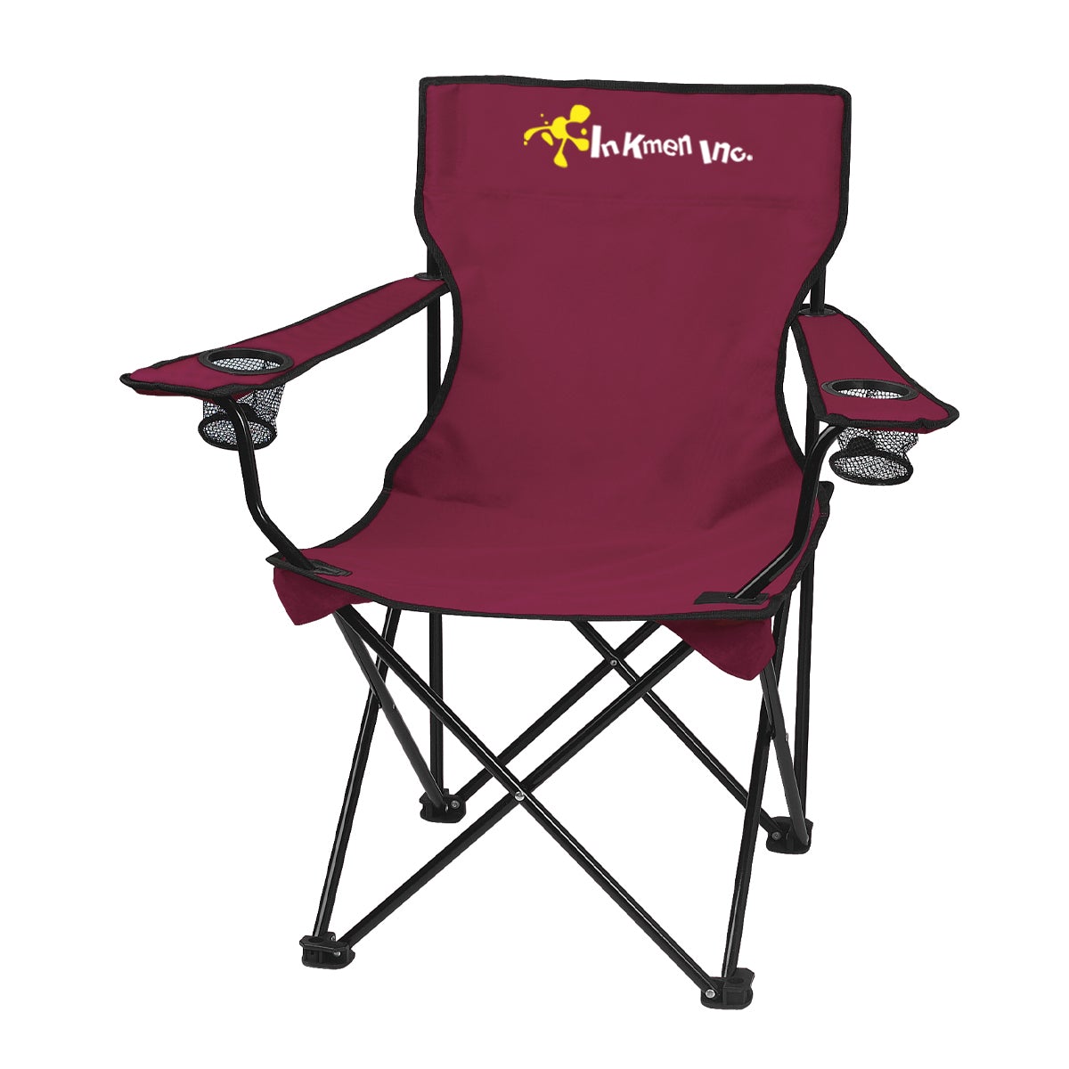Folding Chair with Carrying Bag Chairs Hit Promo Maroon Single Color 