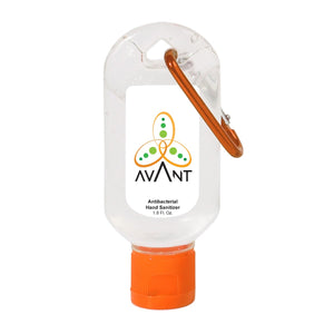 1.8oz Hand Sanitizer with Carabiner Hand Sanitizer Hit Promo Orange Multi Color 