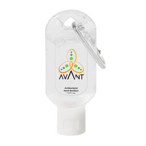 1.8oz Hand Sanitizer with Carabiner Hand Sanitizer Hit Promo White Single Color 