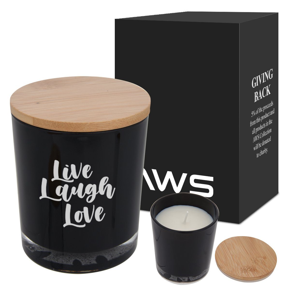 AWS Bamboo Soy Candle Black Single Color 
