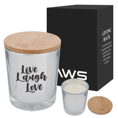 AWS Bamboo Soy Candle Silver Single Color 