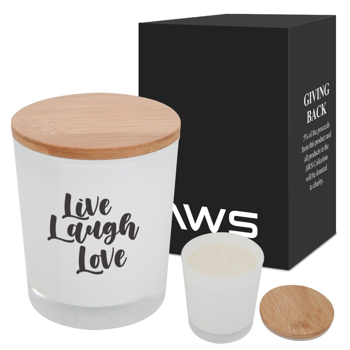 AWS Bamboo Soy Candle White Single Color 