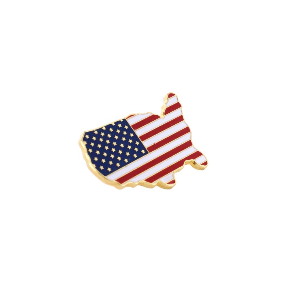 Made in USA Gold United States Outline American Flag Patriotic Lapel Pin Pin WizardPins 5 Pins 