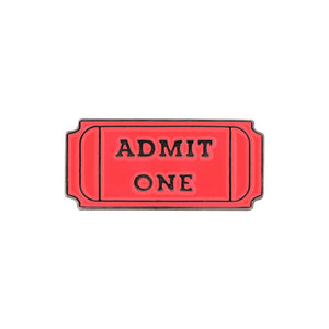 Admit One Movie Ticket Enamel Diestruck Lapel Pin Pin WizardPins 1 Pin 