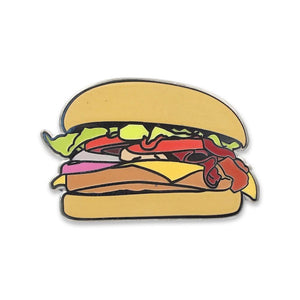 Hamburger Emoji with All Toppings Hard Enamel Lapel Pin Pin WizardPins 1 Pin 
