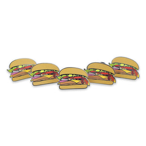 Hamburger Emoji with All Toppings Hard Enamel Lapel Pin Pin WizardPins 5 Pins 