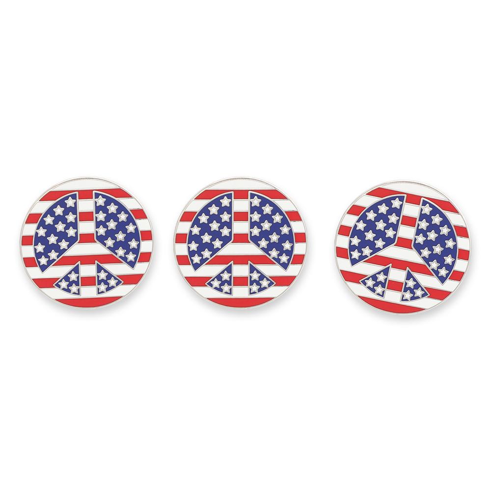American Flag Peace Sign Enamel Lapel Pin Pin WizardPins 5 Pins 