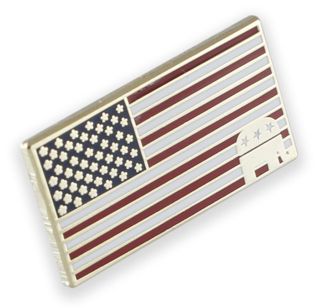 American Flag Republican Elephant Lapel Pin Pin WizardPins 1 Pin 