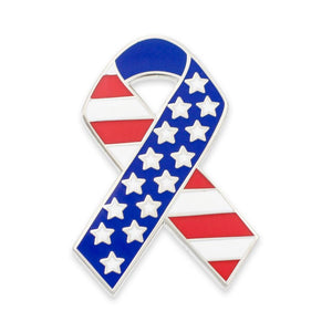 American Flag Stars & Stripes Ribbon Enamel Lapel Pin Pin WizardPins 1 Pin 