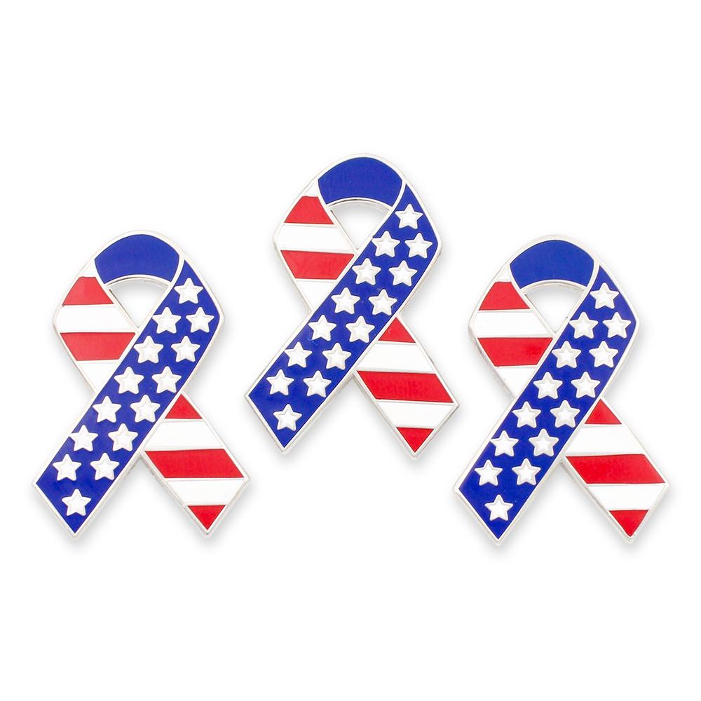 American Flag Stars & Stripes Ribbon Enamel Lapel Pin Pin WizardPins 5 Pins 